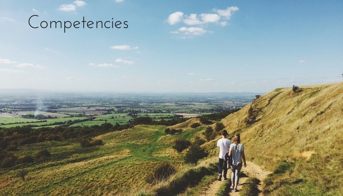 Competencies (an image of a scenic walk and path with fields stretched out in front)